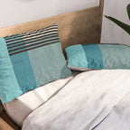 Blue Black Gray Abstract Bold Linen Wall Art 01 Pillow Sham Gallery Image 2