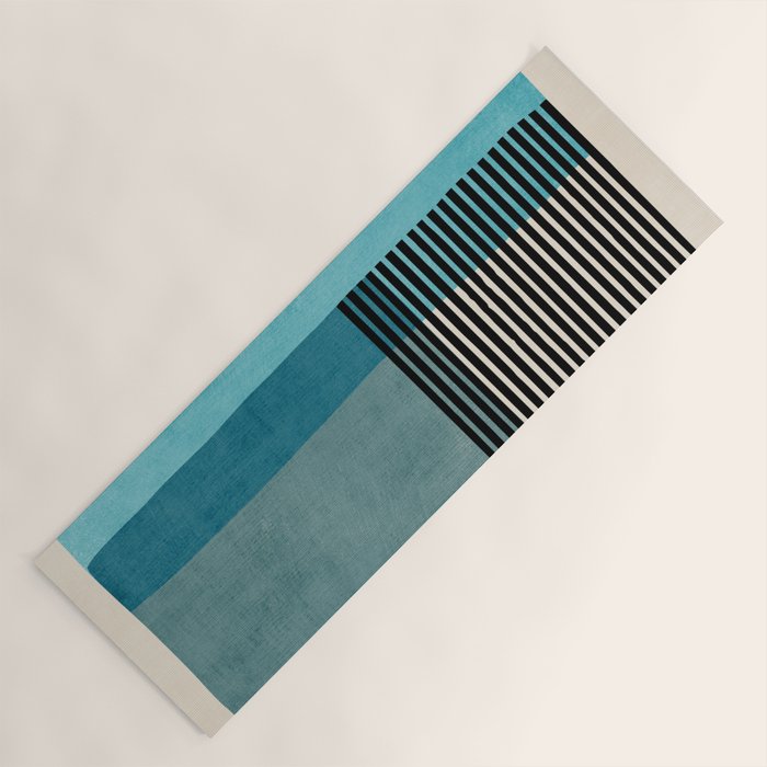 Blue Black Gray Abstract Bold Linen Wall Art 01 Yoga Mat Gallery Image 1