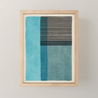 Blue Black Gray Abstract Bold Linen Wall Art 01 Mini Art Print Gallery Image 1