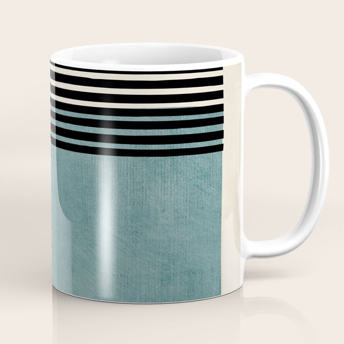 Blue Black Gray Abstract Bold Linen Wall Art 01 Coffee Mug Gallery Image 1