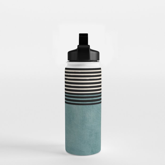 Blue Black Gray Abstract Bold Linen Wall Art 01 Water Bottle Gallery Image 2