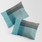 Blue Black Gray Abstract Bold Linen Wall Art 01 Pillow Sham Gallery Image 3