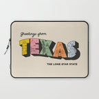 Greetings From Texas - Beige Laptop Sleeve Gallery Image 1