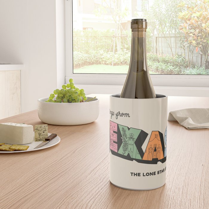 Greetings From Texas - Beige Wine Chiller Gallery Image 4
