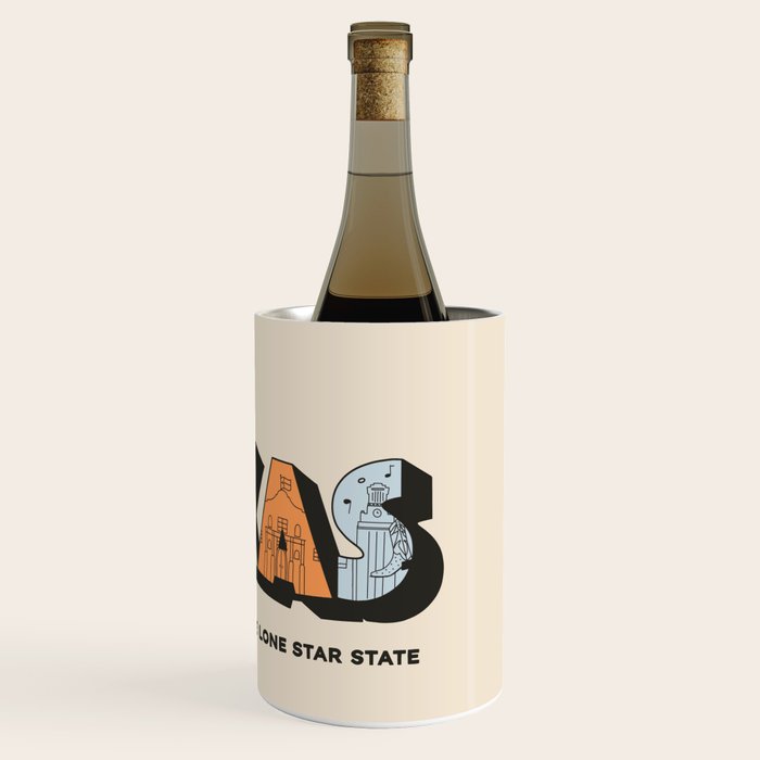 Greetings From Texas - Beige Wine Chiller Gallery Image 3
