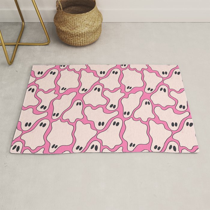 Pink Ghost Party Pop Art  Rug Gallery Image 1