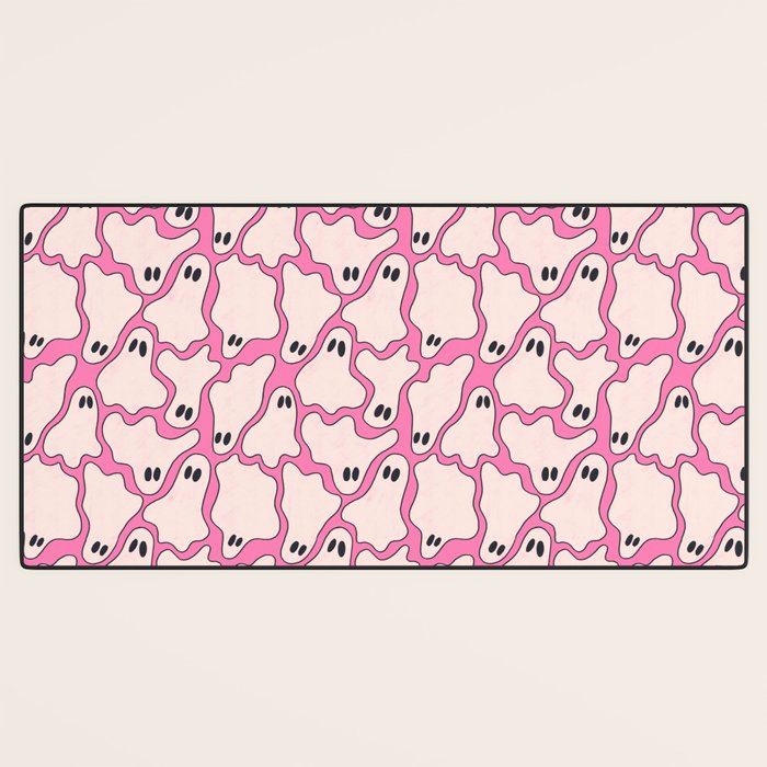 Pink Ghost Party Pop Art  Desk Mat Gallery Image 3