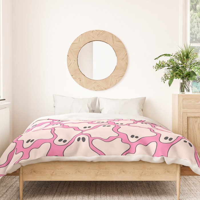 Pink Ghost Party Pop Art  Duvet Cover Gallery Image 3