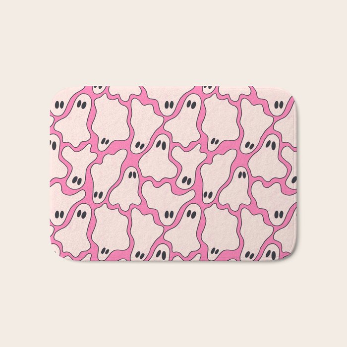 Pink Ghost Party Pop Art  Bath Mat Gallery Image 1