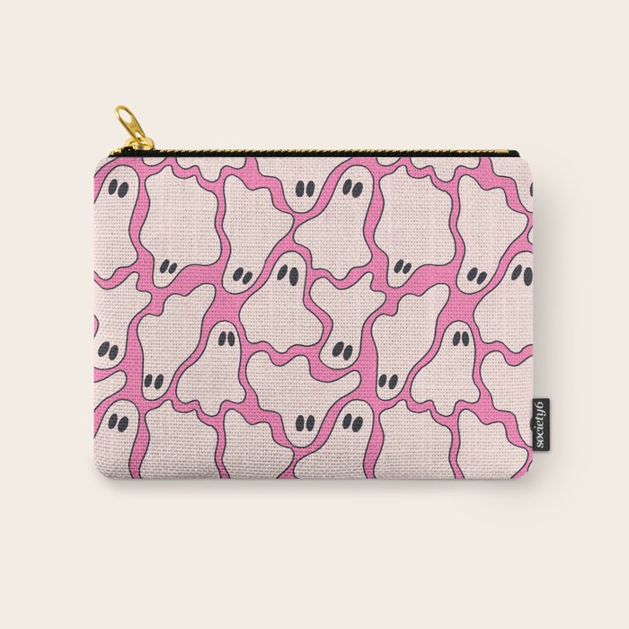 Pink Ghost Party Pop Art  Carry All Pouch Gallery Image 1