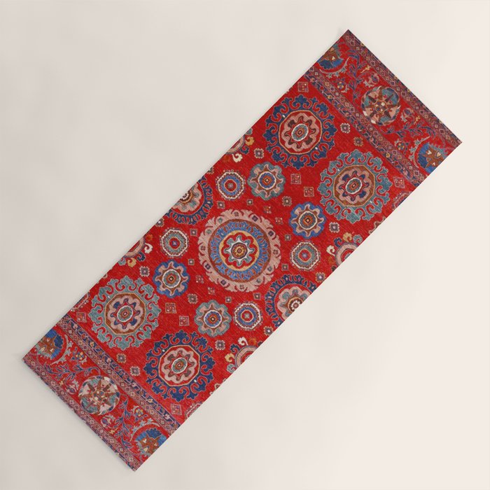 Red Suzani  Kazak Persian Rug Yoga Mat Gallery Image 1