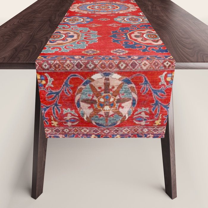 Red Suzani  Kazak Persian Rug Table Runner Gallery Image 1