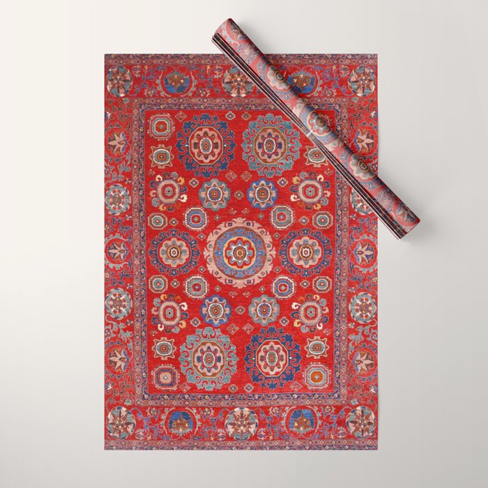Red Suzani  Kazak Persian Rug Wrapping Paper Gallery Image 1