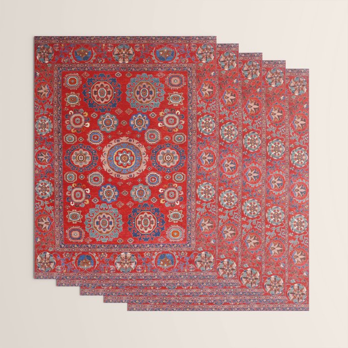 Red Suzani  Kazak Persian Rug Wrapping Paper Gallery Image 3
