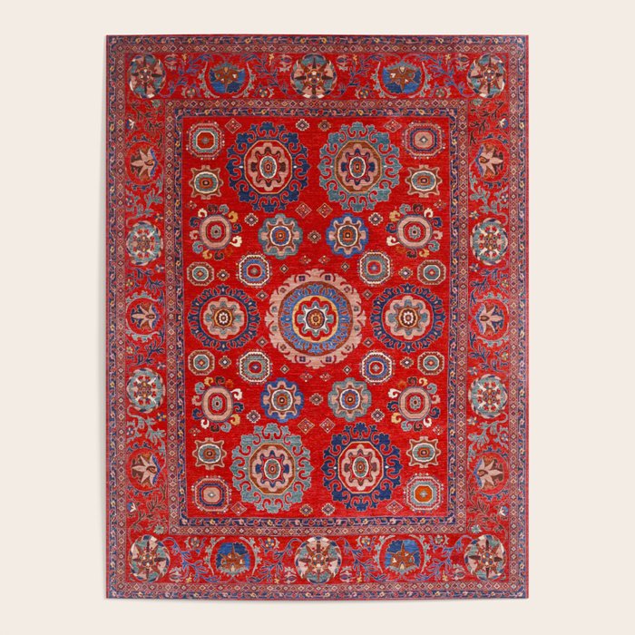 Red Suzani  Kazak Persian Rug Poster Gallery Image 4