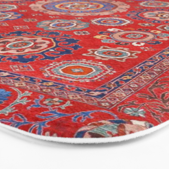 Red Suzani  Kazak Persian Rug Bath Mat Gallery Image 3
