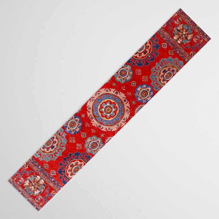 Red Suzani  Kazak Persian Rug Table Runner Gallery Image 3
