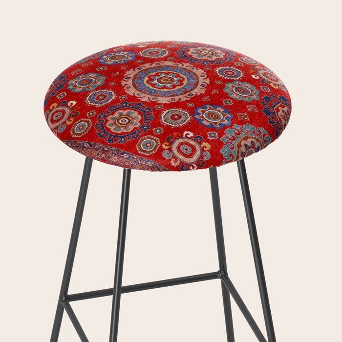 Red Suzani  Kazak Persian Rug Stool Gallery Image 2