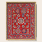 Red Suzani  Kazak Persian Rug Serving Tray Gallery Image 1