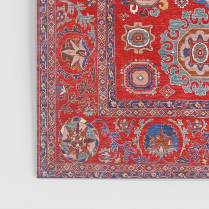Red Suzani  Kazak Persian Rug Poster Gallery Image 3