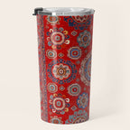 Red Suzani  Kazak Persian Rug Travel Mug Gallery Image 3