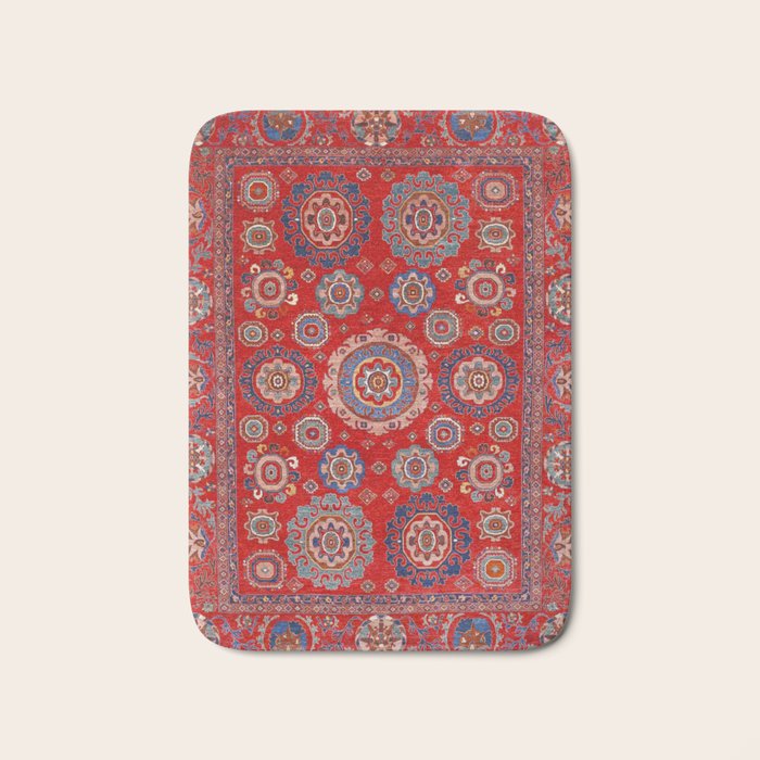 Red Suzani  Kazak Persian Rug Bath Mat Gallery Image 1