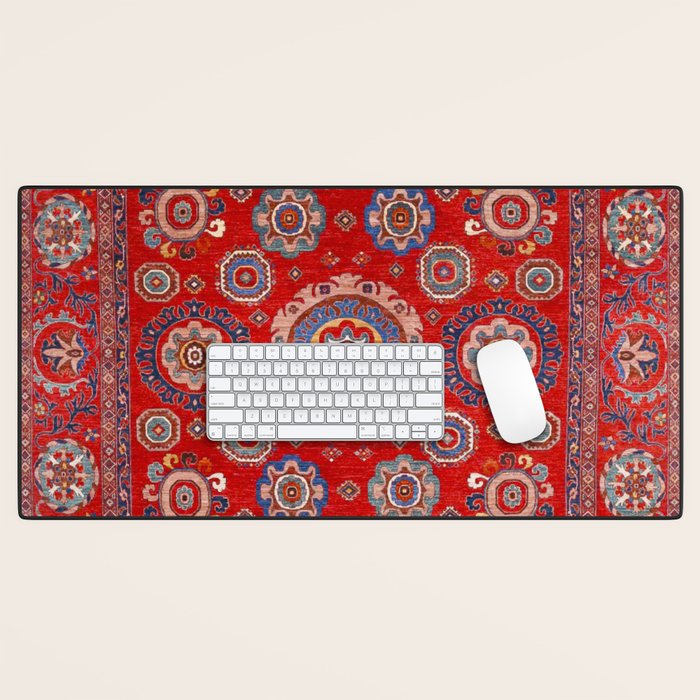 Red Suzani  Kazak Persian Rug Desk Mat Gallery Image 1