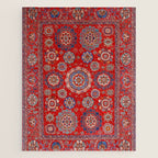 Red Suzani  Kazak Persian Rug Jigsaw Puzzle Gallery Image 1