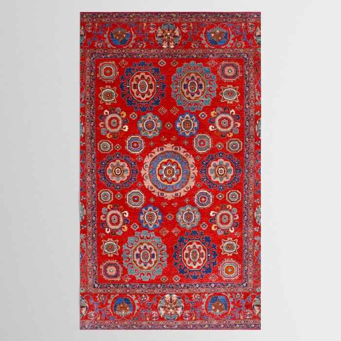 Red Suzani  Kazak Persian Rug Tablecloth Gallery Image 2