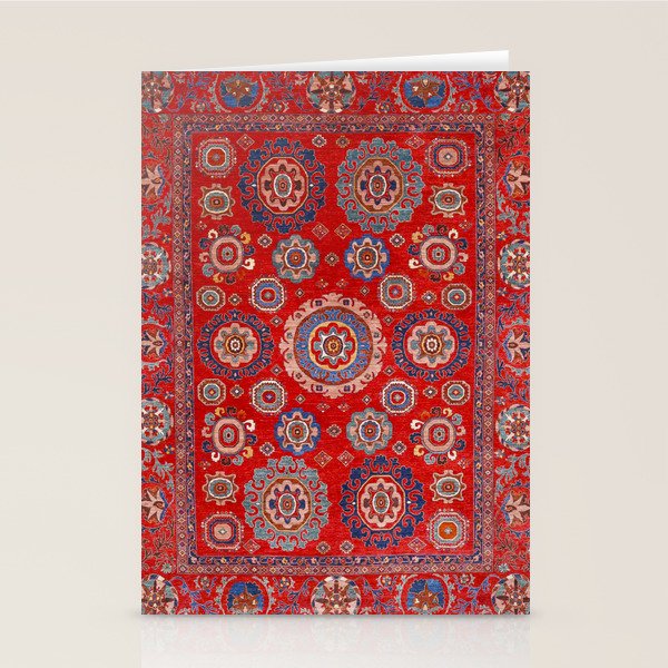 Red Suzani  Kazak Persian Rug Stationery Card Gallery Image 1
