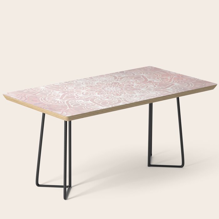 Mandala Yoga Love, Blush Pink Floral Coffee Table Gallery Image 1