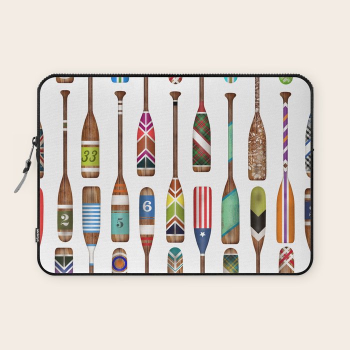 Paddles Lake Oars Colorful Laptop Sleeve Gallery Image 1