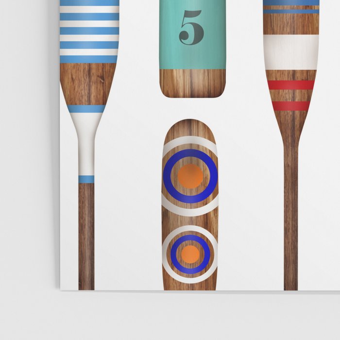 Paddles Lake Oars Colorful Poster Gallery Image 3