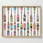Paddles Lake Oars Colorful Serving Tray Gallery Image 1