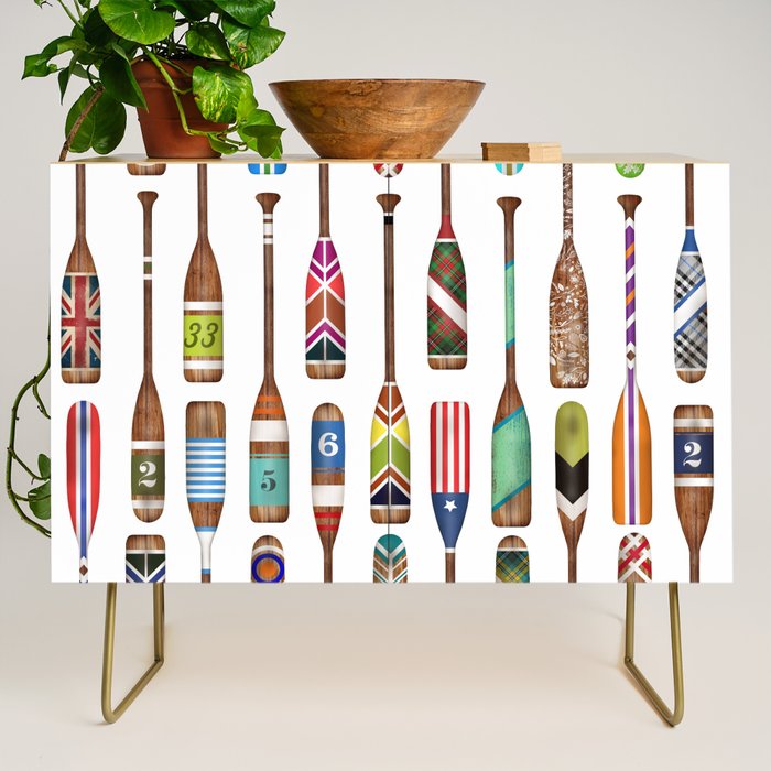 Paddles Lake Oars Colorful Credenza Gallery Image 1