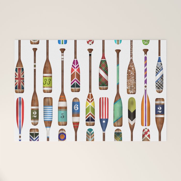Paddles Lake Oars Colorful Welcome Mat Gallery Image 1