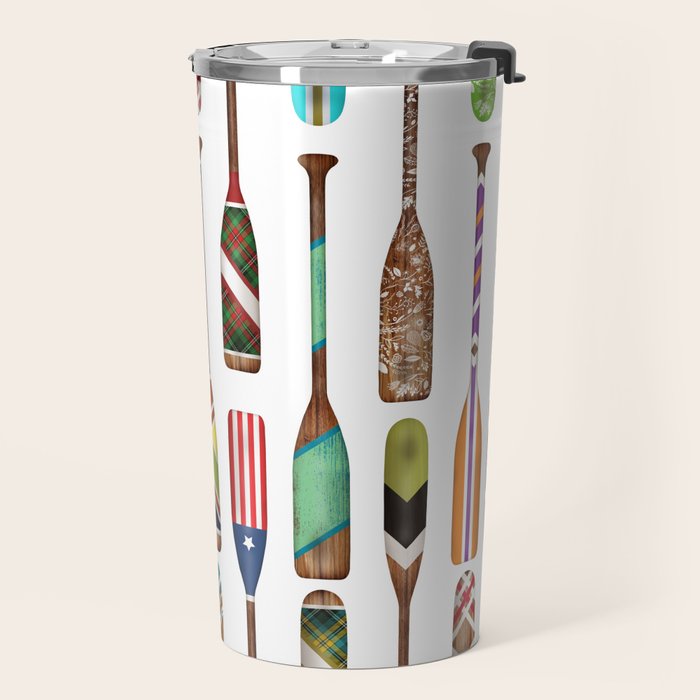 Paddles Lake Oars Colorful Travel Mug Gallery Image 2