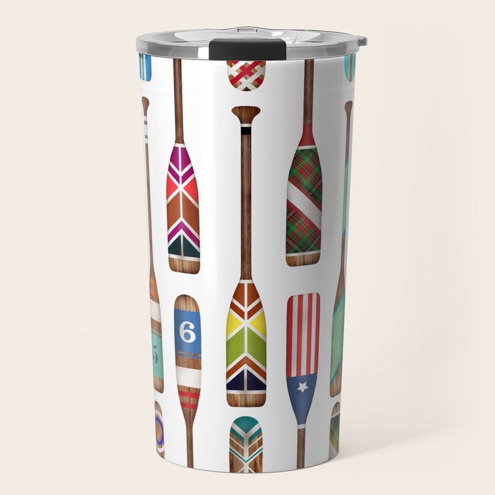 Paddles Lake Oars Colorful Travel Mug Gallery Image 1