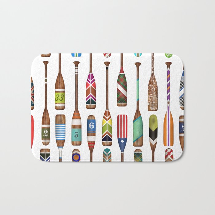 Paddles Lake Oars Colorful Bath Mat Gallery Image 1