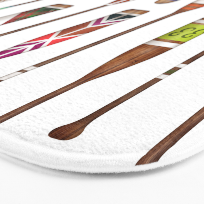 Paddles Lake Oars Colorful Bath Mat Gallery Image 3