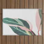 Pink Leaves II Outdoor Rug Gallery Image 1