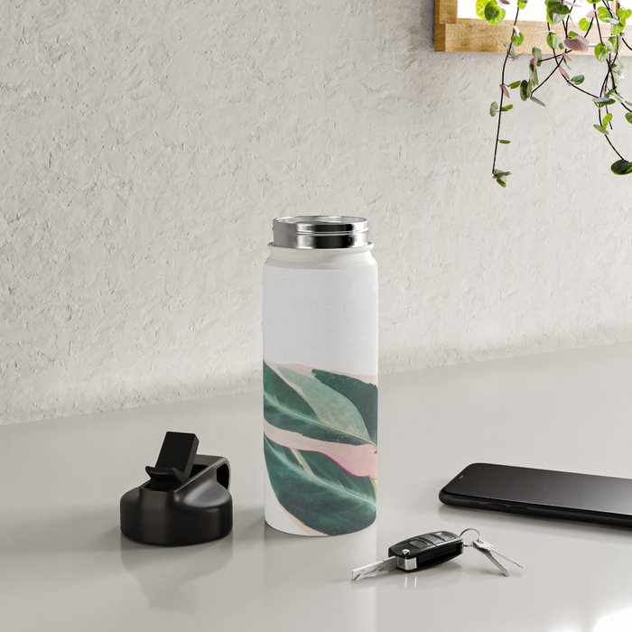 Pink Leaves II Water Bottle Gallery Image 4