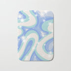 Groovy retro swirls blue Bath Mat Gallery Image 1
