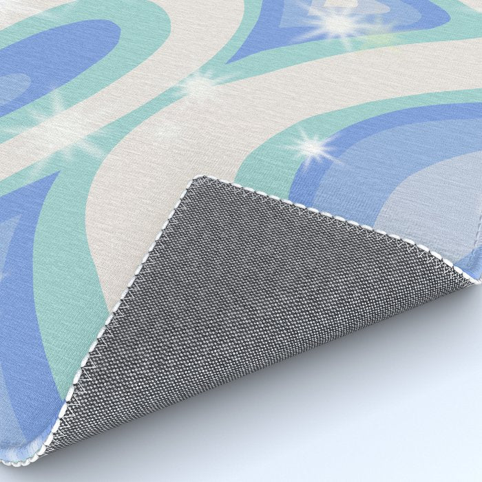 Groovy retro swirls blue Rug Gallery Image 4