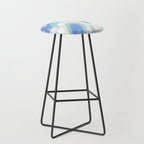 Groovy retro swirls blue Stool Gallery Image 1