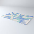 Groovy retro swirls blue Rug Gallery Image 3