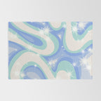 Groovy retro swirls blue Rug Gallery Image 2