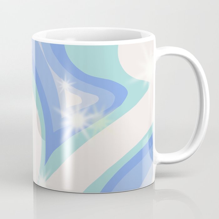 Groovy retro swirls blue Coffee Mug Gallery Image 1