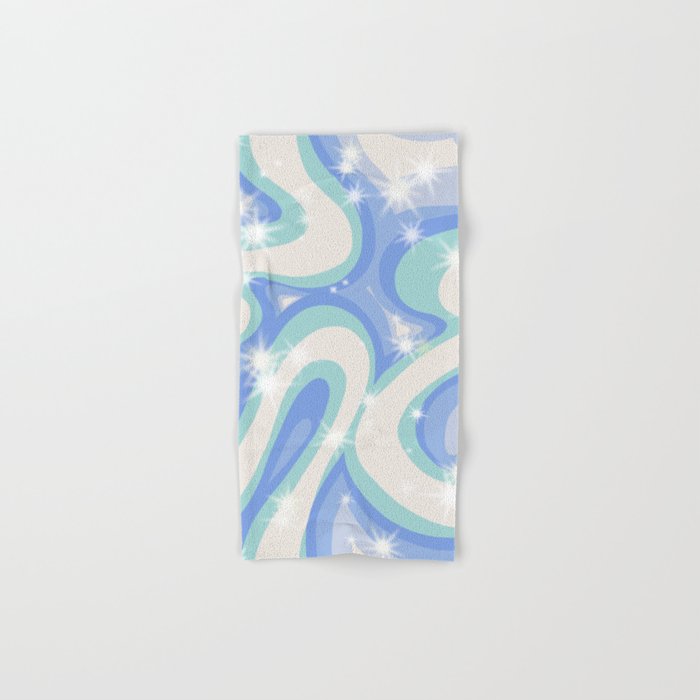 Groovy retro swirls blue Bath Towel Gallery Image 1