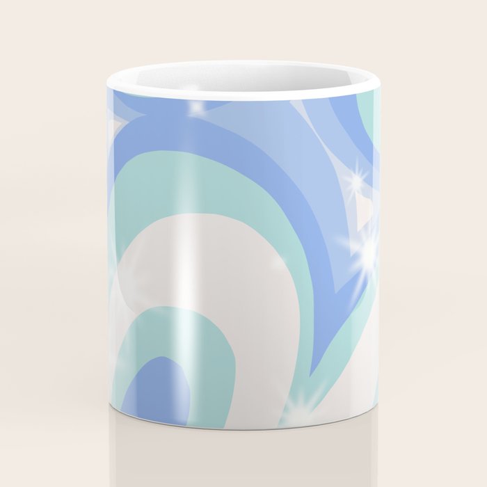 Groovy retro swirls blue Coffee Mug Gallery Image 4